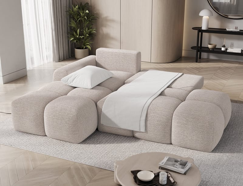 Vittario 3-sits Bubblig Bäddsoffa med Divan och förvaring Vänster - Royal 18 - Möbler - Soffa - Bäddsoffa