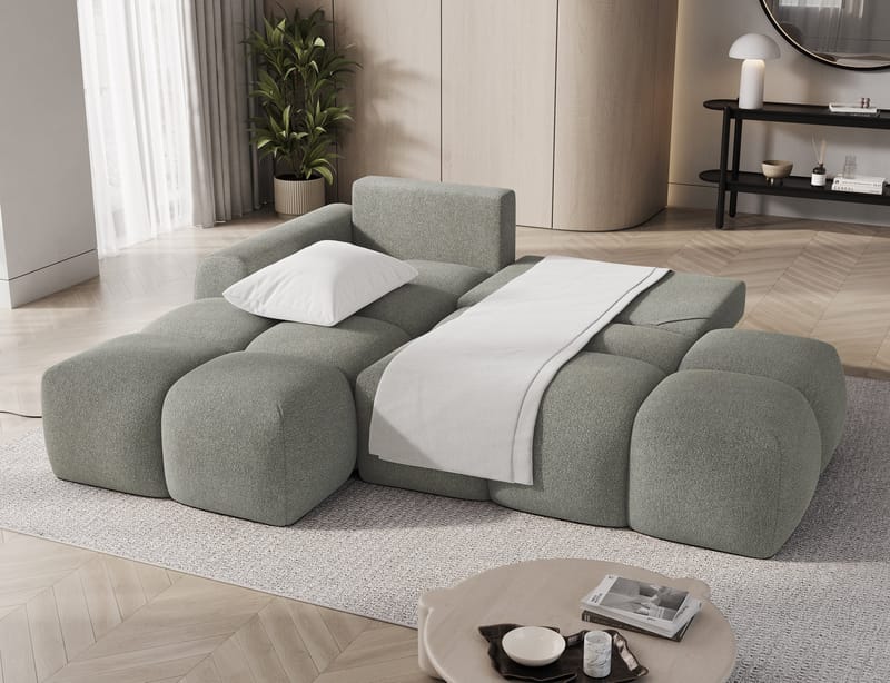 Vittario 3-sits Bubblig Bäddsoffa med Divan och förvaring Vänster - Xillar 100 - Möbler - Soffa - Bäddsoffa