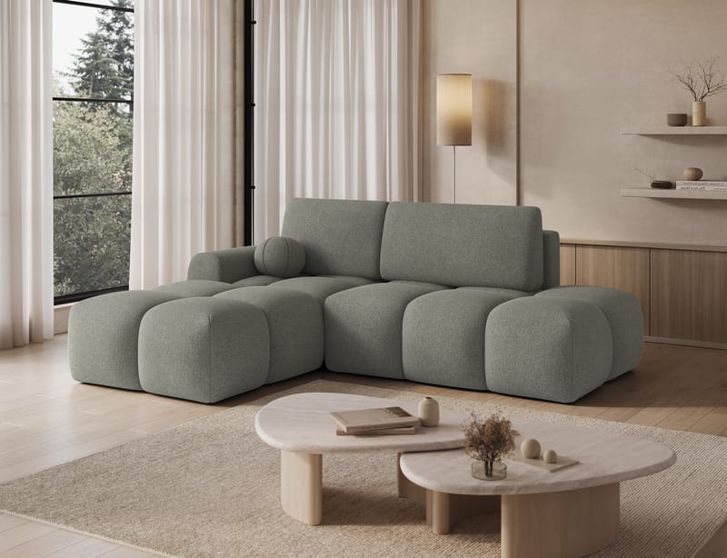Vittario 3-sits Bubblig Bäddsoffa med Divan och förvaring Vänster - Xillar 100 - Möbler - Soffa - Bäddsoffa