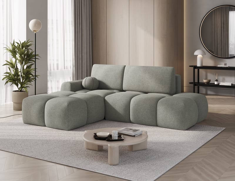 Vittario 3-sits Bubblig Bäddsoffa med Divan och förvaring Vänster - Xillar 100 - Möbler - Soffa - Bäddsoffa