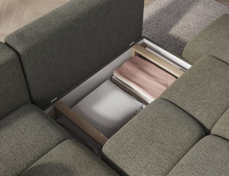 Vittario 3-sits Bubblig Bäddsoffa med Divan och förvaring Vänster - Xillar 100 - Möbler - Soffa - Bäddsoffa