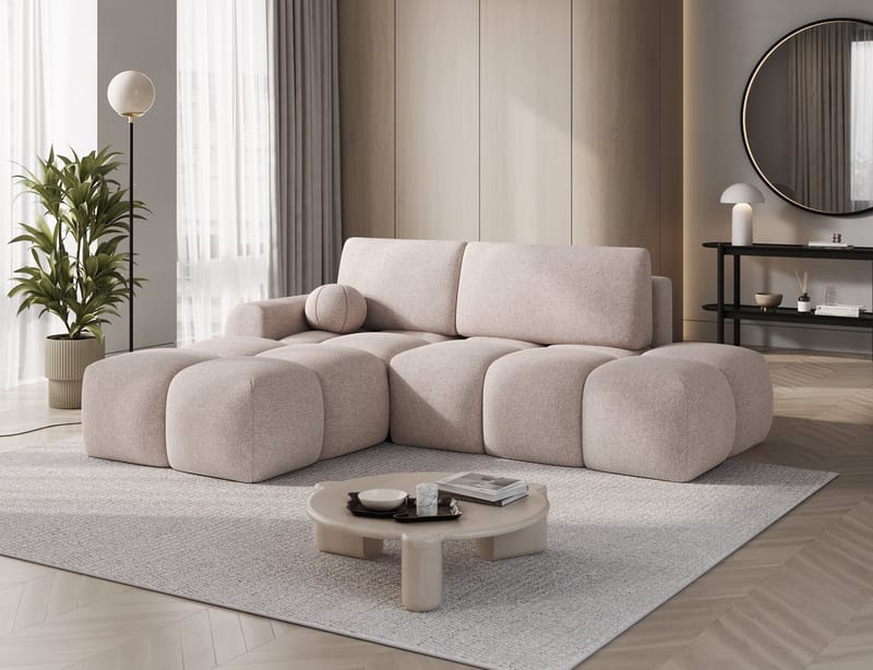 Vittario 3-sits Bubblig Bäddsoffa med Divan och förvaring Vänster - Xillar 20 - Möbler - Soffa - Bäddsoffa