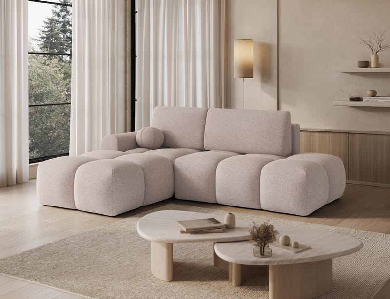 Vittario 3-sits Bubblig Bäddsoffa med Divan och förvaring Vänster - Xillar 20 - Möbler - Soffa - Bäddsoffa