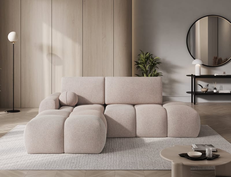 Vittario 3-sits Bubblig Bäddsoffa med Divan och förvaring Vänster - Xillar 20 - Möbler - Soffa - Bäddsoffa