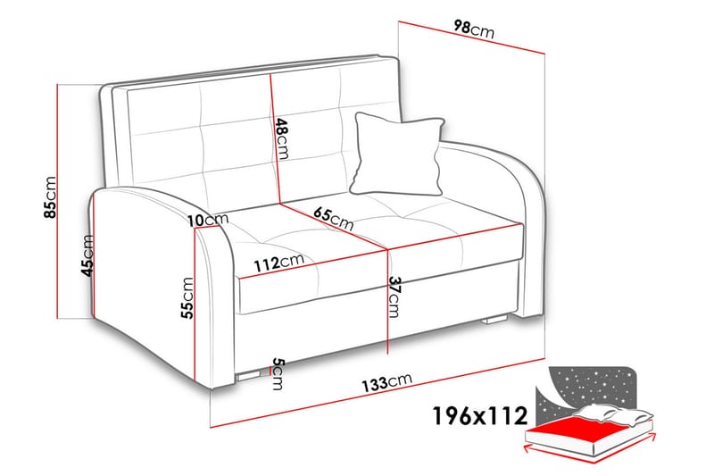 Viva Bäddsoffa 133x98x85 cm - Blå - Möbler - Soffa - Bäddsoffa