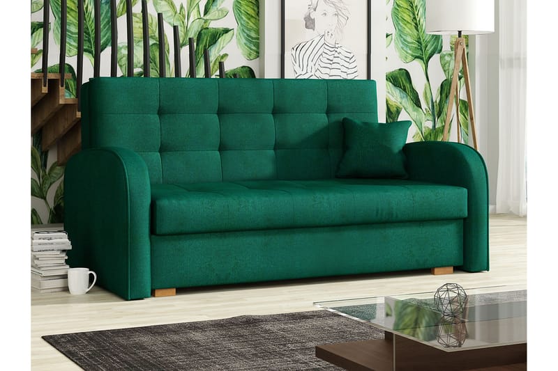 Viva Bäddsoffa 153x98x85 cm - Grön - Bäddsoffa - Bäddsoffa divan - Sammetssoffa