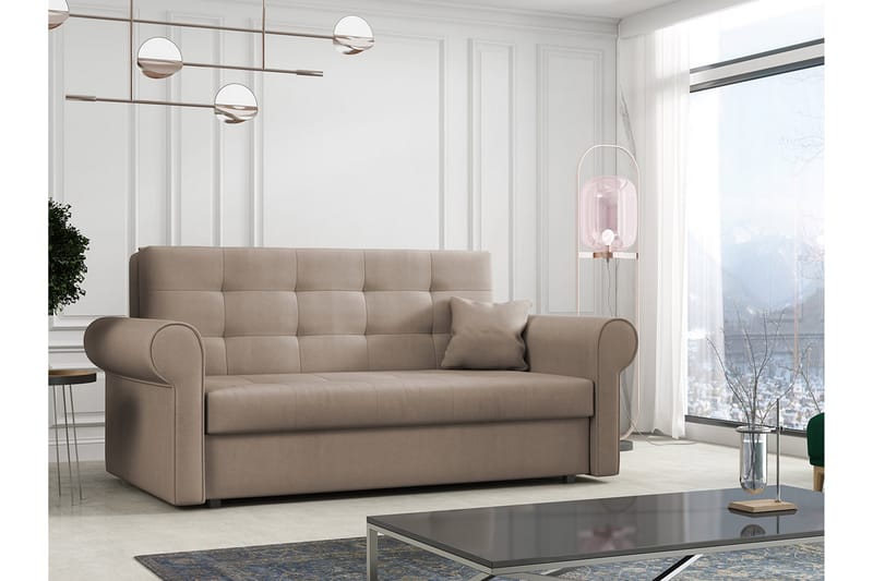 Viva Silver soffa - Beige - Bäddsoffa - Bäddsoffa 3 sits - Sammetssoffa