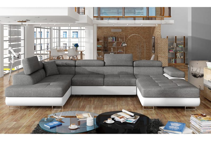 Vueltas Hörnbäddsoffa - Grå/Vit - Möbler - Soffa - Bäddsoffa