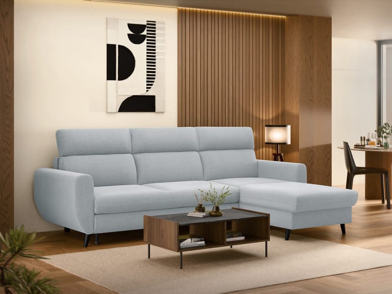 Vylon 3-sits Bäddsoffa med divan - Blå - Möbler - Soffa - Bäddsoffa