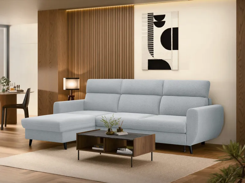 Vylon 3-sits Bäddsoffa med divan - Blå - Möbler - Soffa - Bäddsoffa