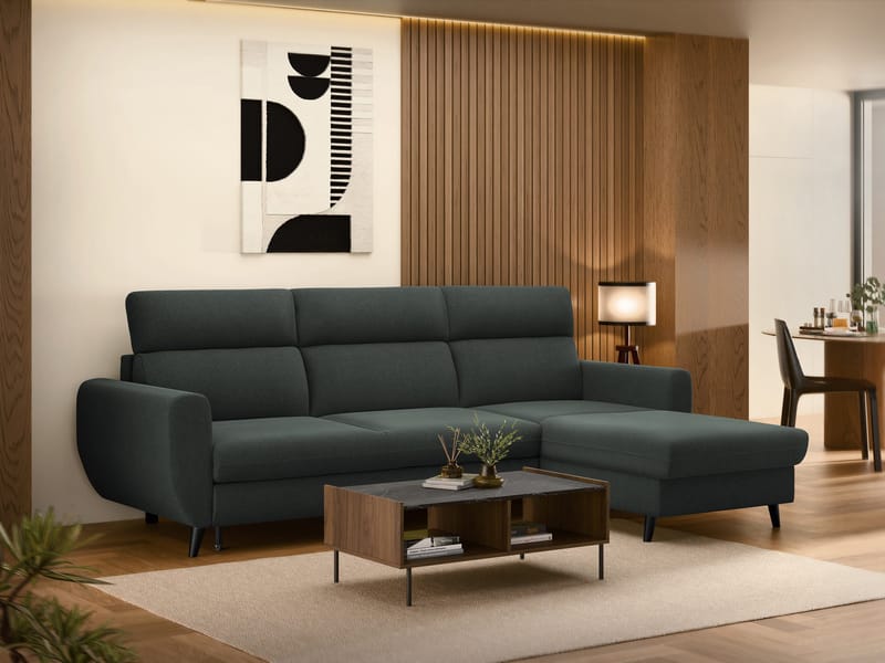 Vylon 3-sits Bäddsoffa med divan - grå - Möbler - Soffa - Bäddsoffa