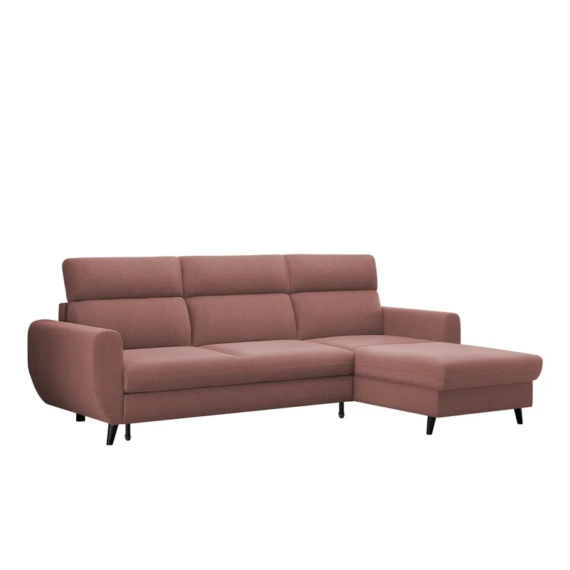 Vylon 3-sits Bäddsoffa med divan, Rosa