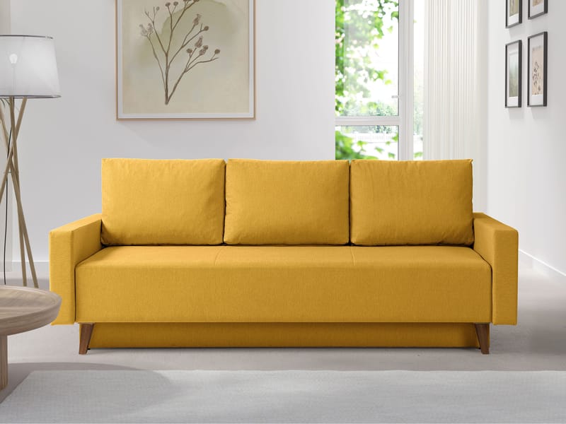 Waldsten 3-sits Bäddsoffa - Gul - Möbler - Soffa - Bäddsoffa