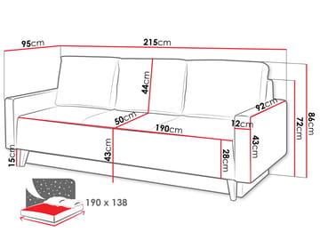 Waldsten 3-sits Bäddsoffa - Gul - Möbler - Soffa - Bäddsoffa