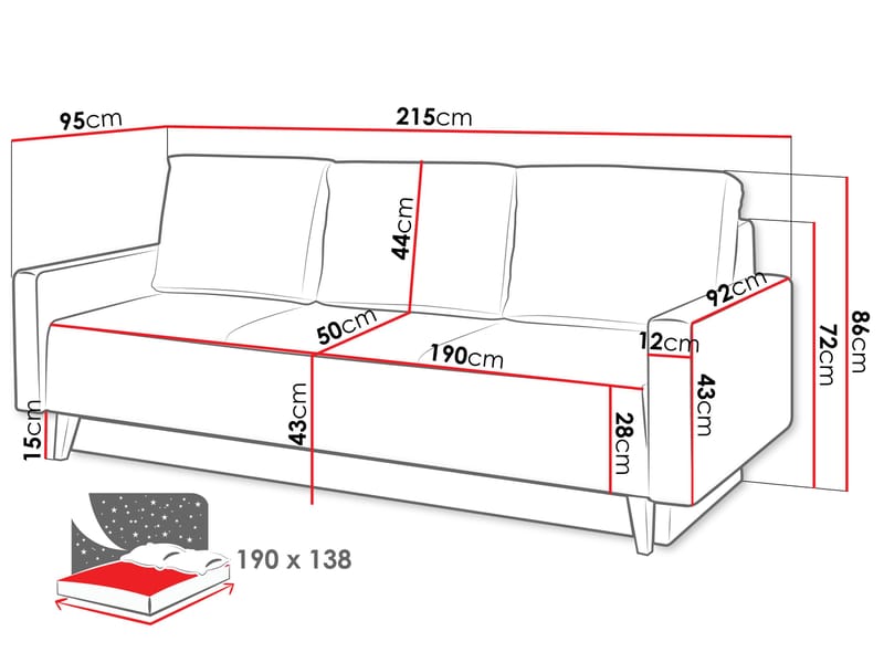 Waldsten 3-sits Bäddsoffa - Gul - Möbler - Soffa - Bäddsoffa