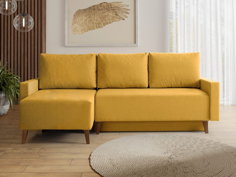 Waldsten 3-sits Bäddsoffa med Divan - Gul - Möbler - Soffa - Bäddsoffa