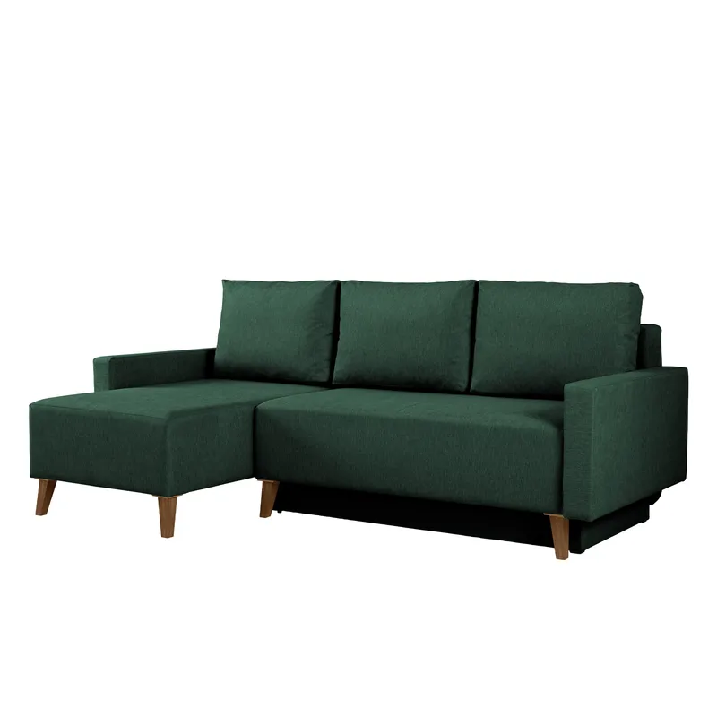 Waldsten 3-sits Bäddsoffa med Divan, Mörkgrön
