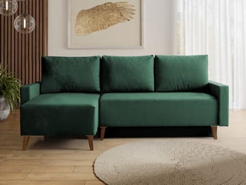 Waldsten 3-sits Bäddsoffa med Divan - Mörkgrön - Möbler - Soffa - Bäddsoffa