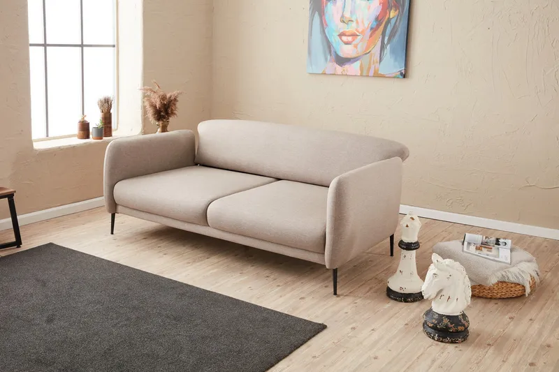 Wenus Bäddsoffa 3-sits 180x90 cm - Beige - Möbler - Soffa - Bäddsoffa