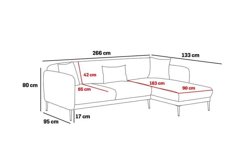 Wenus Divanbäddsoffa 3-sits - Antracit - Bäddsoffa - Hörnbäddsoffa