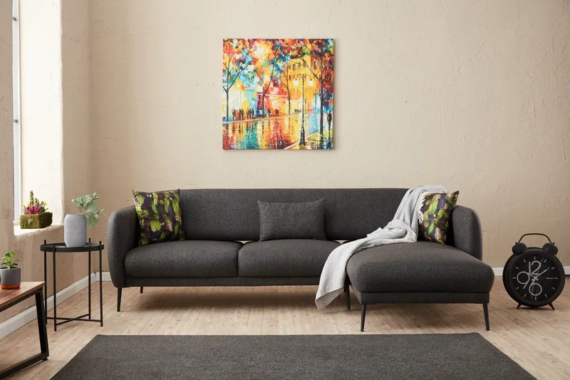 Wenus Divanbäddsoffa 3-sits, Antracit