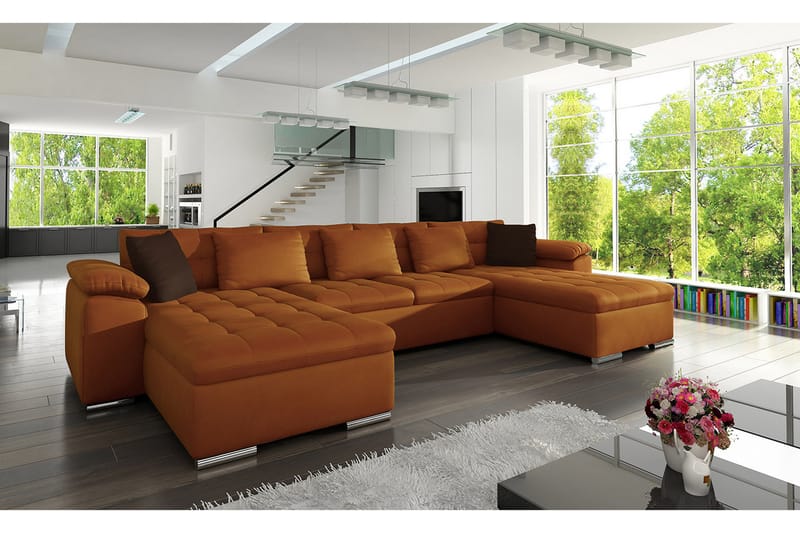 Wicenza U-Bäddsoffa 375x155x76 cm Universal - Orange - Möbler - Soffa - Bäddsoffa