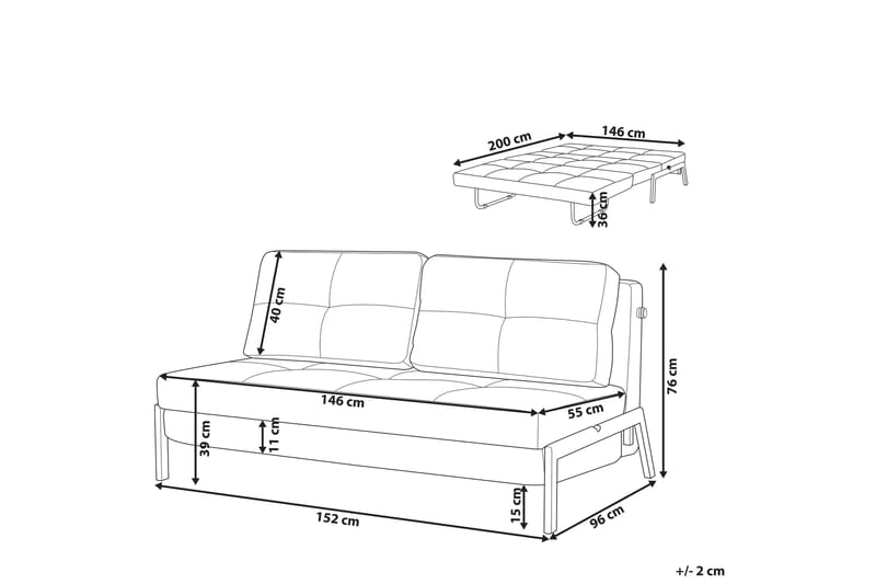 Wigwig Bäddsoffa 2-sits - Vit/Ljust trä - Möbler - Soffa - Bäddsoffa