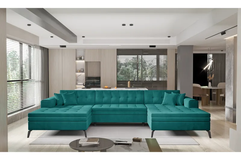 Willows U-bäddsoffa Dubbeldivan, Turkos