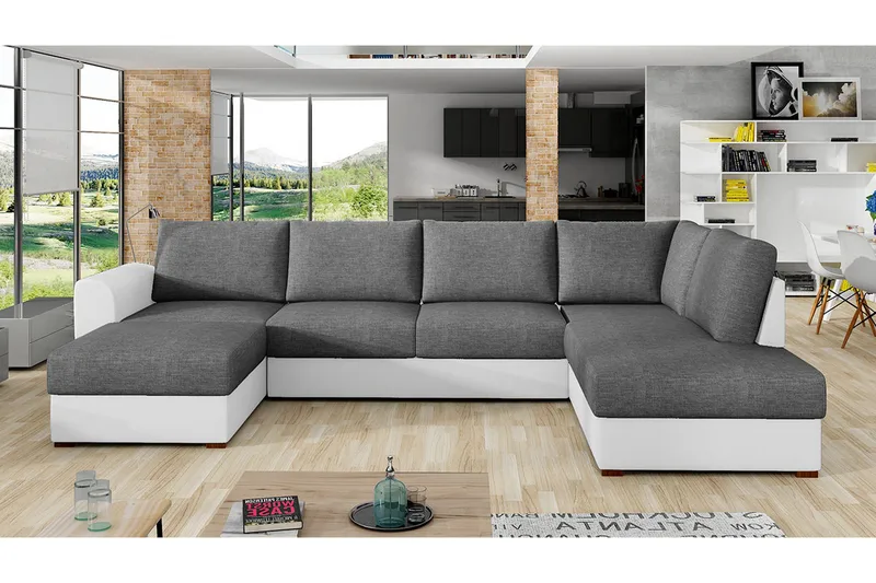 Wilma 6-sits Bäddsoffa - Grå/Vit - Möbler - Soffa - Bäddsoffa