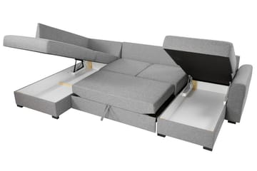 Wilma 6-sits Bäddsoffa med Schäslong i Tyg - Grå - Möbler - Soffa - Bäddsoffa