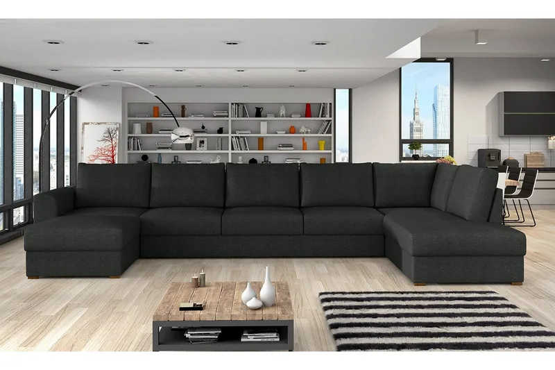 Wilma 6-sits Bäddsoffa - Svart - Möbler - Soffa - Bäddsoffa