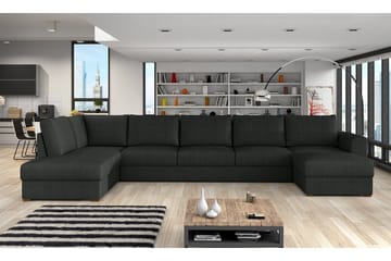 Wilma Bäddbar Längsbäddad Bäddsoffa 141x340 cm med Förvaring i Tyg - Grå - Möbler - Soffa - Bäddsoffa