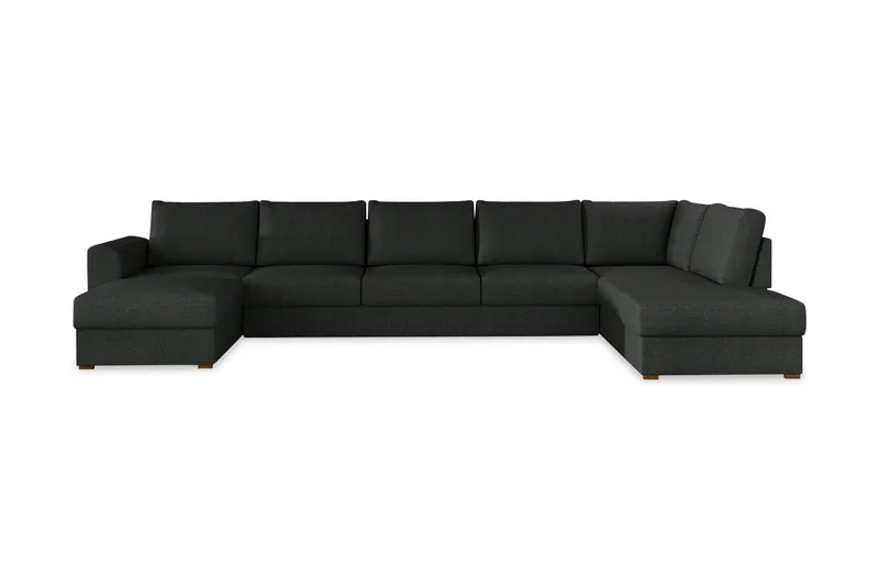 Wilma Bäddsoffa 141x340 cm med Förvaring i Tyg, Svart