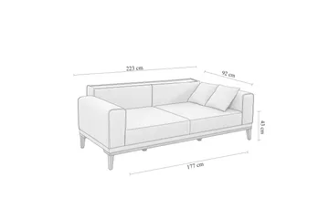 Wyong Bäddsoffa 3-sits 223x94 cm - Mörkgrå - Möbler - Soffa - Bäddsoffa