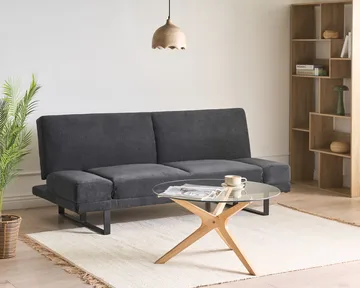 York 2-sits Längsbäddad Fällbar Bäddsoffa 105x190 cm i Chenille - Antracit - Möbler - Soffa - Bäddsoffa - Bäddsoffa 2 sits