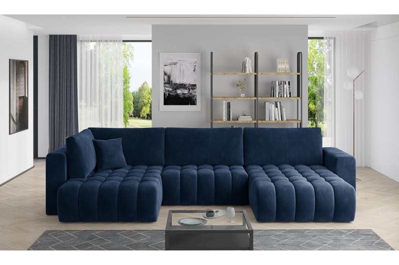 Yorktown U-bäddsoffa Divan Höger - Blå - Möbler - Soffa - Bäddsoffa