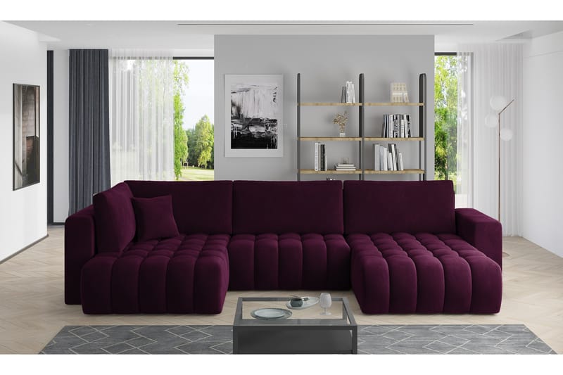 Yorktown U-bäddsoffa Divan Höger, Blå