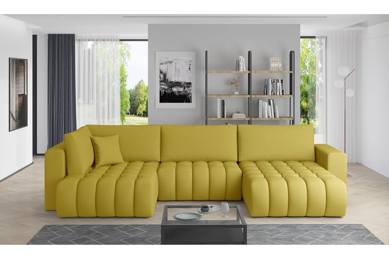 Yorktown U-bäddsoffa Divan Höger - Gul - Möbler - Soffa - Bäddsoffa