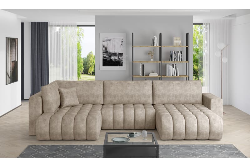 Yorktown U-bäddsoffa Divan Höger - Mörkbeige - Möbler - Soffa - Bäddsoffa