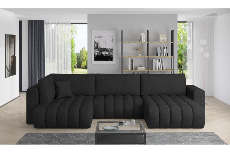 Yorktown U-bäddsoffa Divan Höger - Svart - Möbler - Soffa - Bäddsoffa