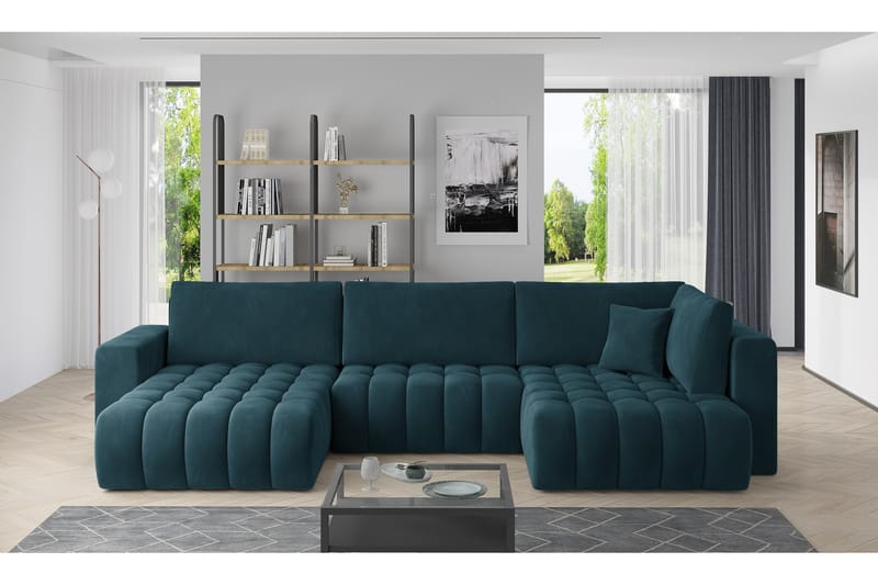 Yorktown U-bäddsoffa Divan Vänster - Blå - Möbler - Soffa - Bäddsoffa