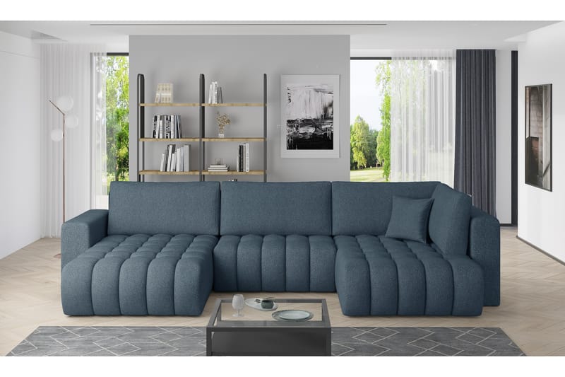 Yorktown U-bäddsoffa Divan Vänster - Blå - Möbler - Soffa - Bäddsoffa