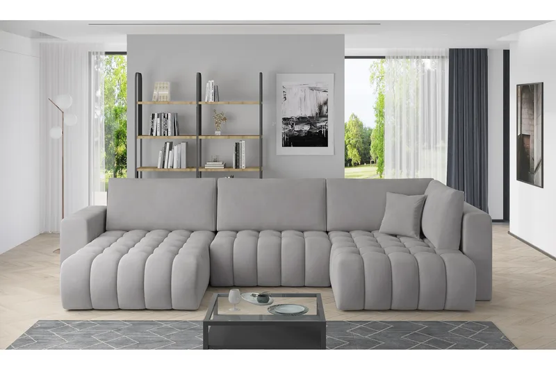 Yorktown U-bäddsoffa Divan Vänster, Grå