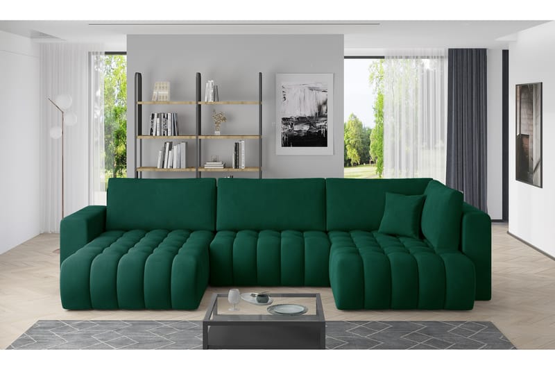 Yorktown U-bäddsoffa Divan Vänster - Grön - Bäddsoffa - Bäddsoffa divan