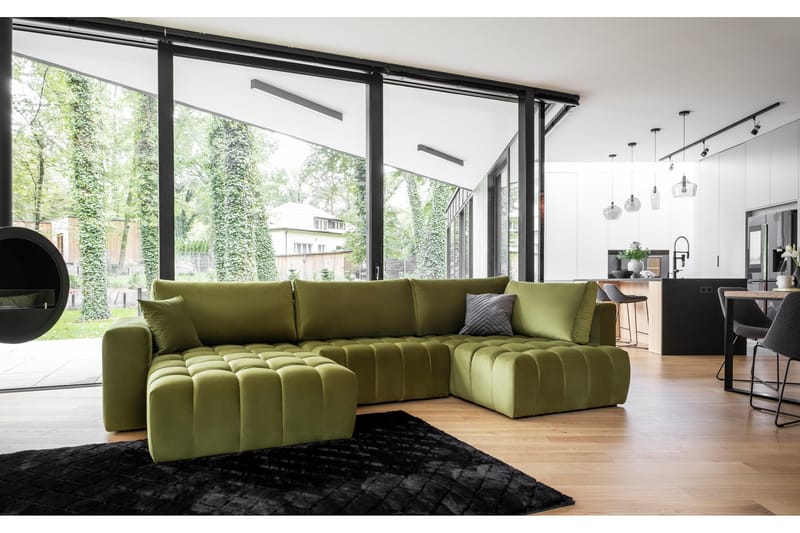 Yorktown U-bäddsoffa Divan Vänster - Guld - Möbler - Soffa - Bäddsoffa