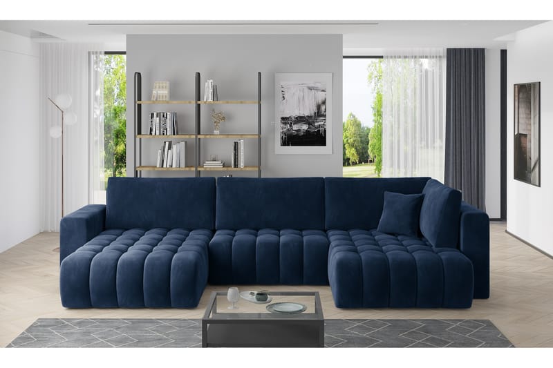 Yorktown U-bäddsoffa Divan Vänster - Mörkblå - Möbler - Soffa - Bäddsoffa