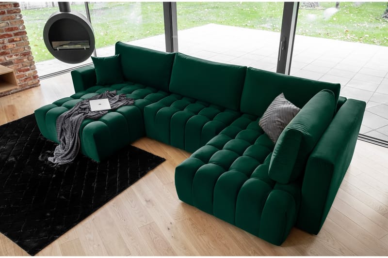 Yorktown U-bäddsoffa Divan Vänster - Mörkgrön - Möbler - Soffa - Bäddsoffa