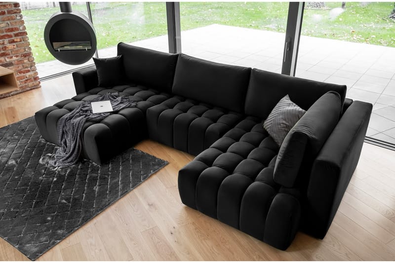 Yorktown U-bäddsoffa Divan Vänster - Svart - Möbler - Soffa - Bäddsoffa