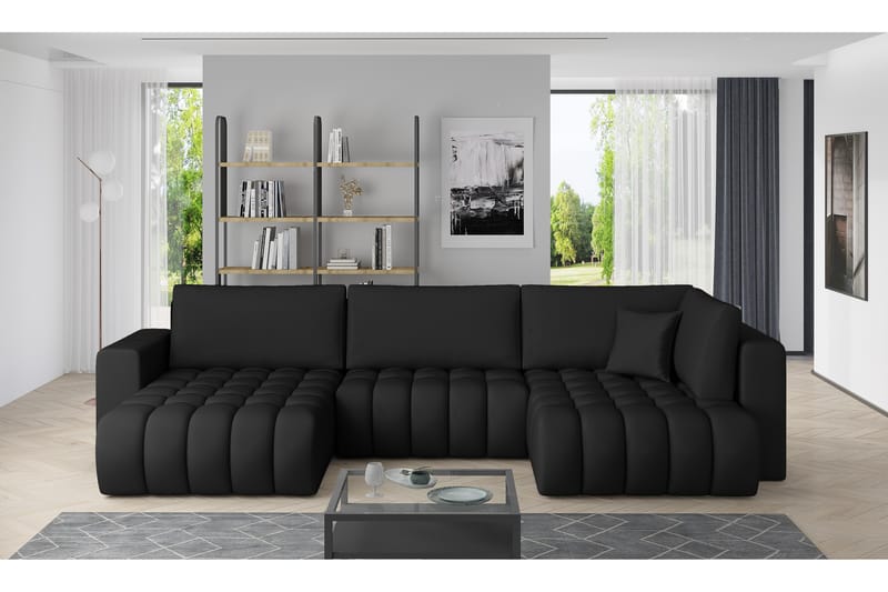 Yorktown U-bäddsoffa Divan Vänster - Svart - Möbler - Soffa - Bäddsoffa