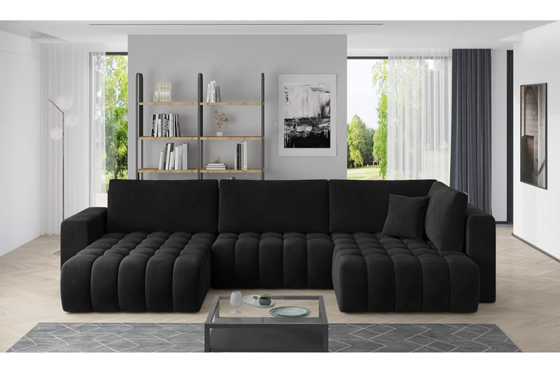 Yorktown U-bäddsoffa Divan Vänster - Svart - Möbler - Soffa - Bäddsoffa